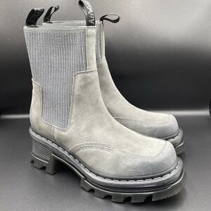 Dr. Martens Corran Chelsea Boots Platform Soft Suede Chunky Quad Women's 11 NEW